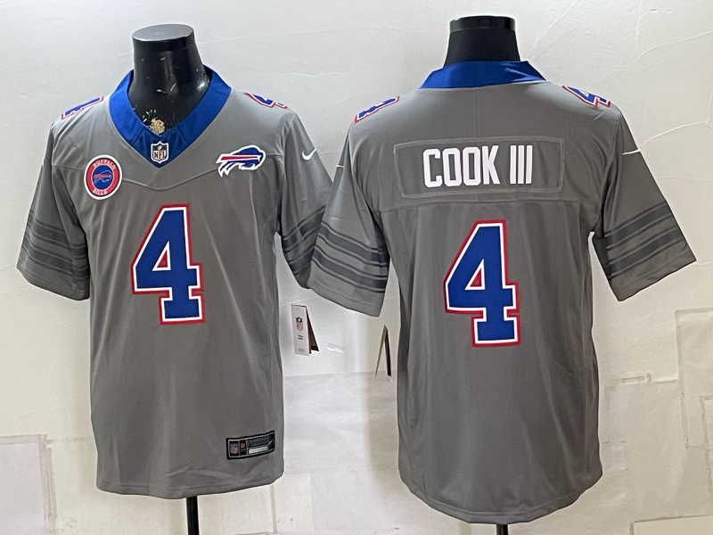 Men 2026 Buffalo Bills #4 Cook III grey Nike Limited NFL Jersey 081105->buffalo bills->NFL Jersey